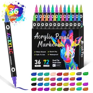 Children’s dual-tip markers — fine tip and broad tip drawing pens | Markers for journaling, art markers for adults, children’s acrylic paint painting, sketching, and drawing; suitable for artists and students