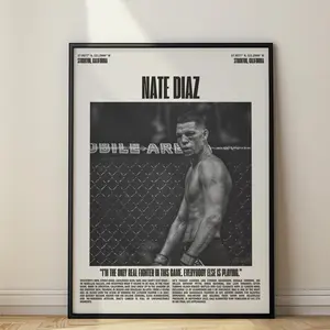 Nate Diaz UFC Minimalist Poster, Art Print