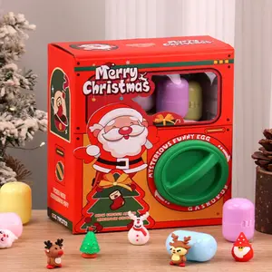 Christmas Theme Mini Gacha Machine - Kids’ Capsule Vending Toy with 6 Random Dolls, Surprise Blind Box Funny Egg Fun, Ideal Christmas Easter Party Favor & Birthday Gift for Girls Ages 6-15