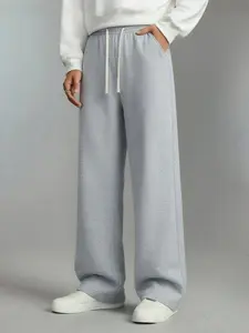 Men’s knit long pants for all seasons, athletic pants with drawstring waist, men’s casual pants, solid-color minimalist jogger pants—suitable for gym workouts, everyday commuting, and wearing in all four seasons.