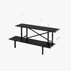 Zhongma 2 Tier Sturdy Metal Plant Stand Heavy Duty Plant Holder for Home Indoor and Outdoor, L35.43 x W17.5 x H14 inch, 440 LBS Capacity & Heavy Duty Construction.