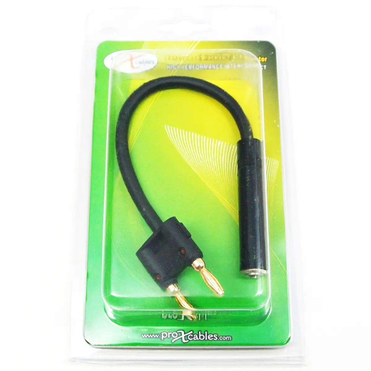 ProX XC-BNQF-BK 6" Adapter Banana Black to 1/4" TS-F High Performance Speaker Cable