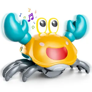 Electric Crawling Crab Toy, Automatic Avoidance Walking Sensory Toy with Music, Interactive Musical Toy, Summer Water Gift, Birthday /Christmas Gift Toy