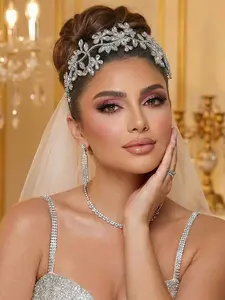 Elegant Rhinestone Hair Clip for Wedding Bride Hairstyle Decoration, Fashion Party Headwear for All Seasons, Plain Pattern Accessories