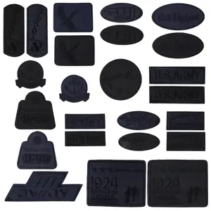 24pcs Random Dark Blue Fabric Patches with Adhesive Backing, DIY Clothing Repair Patches, Magic Tape Badges Unisex