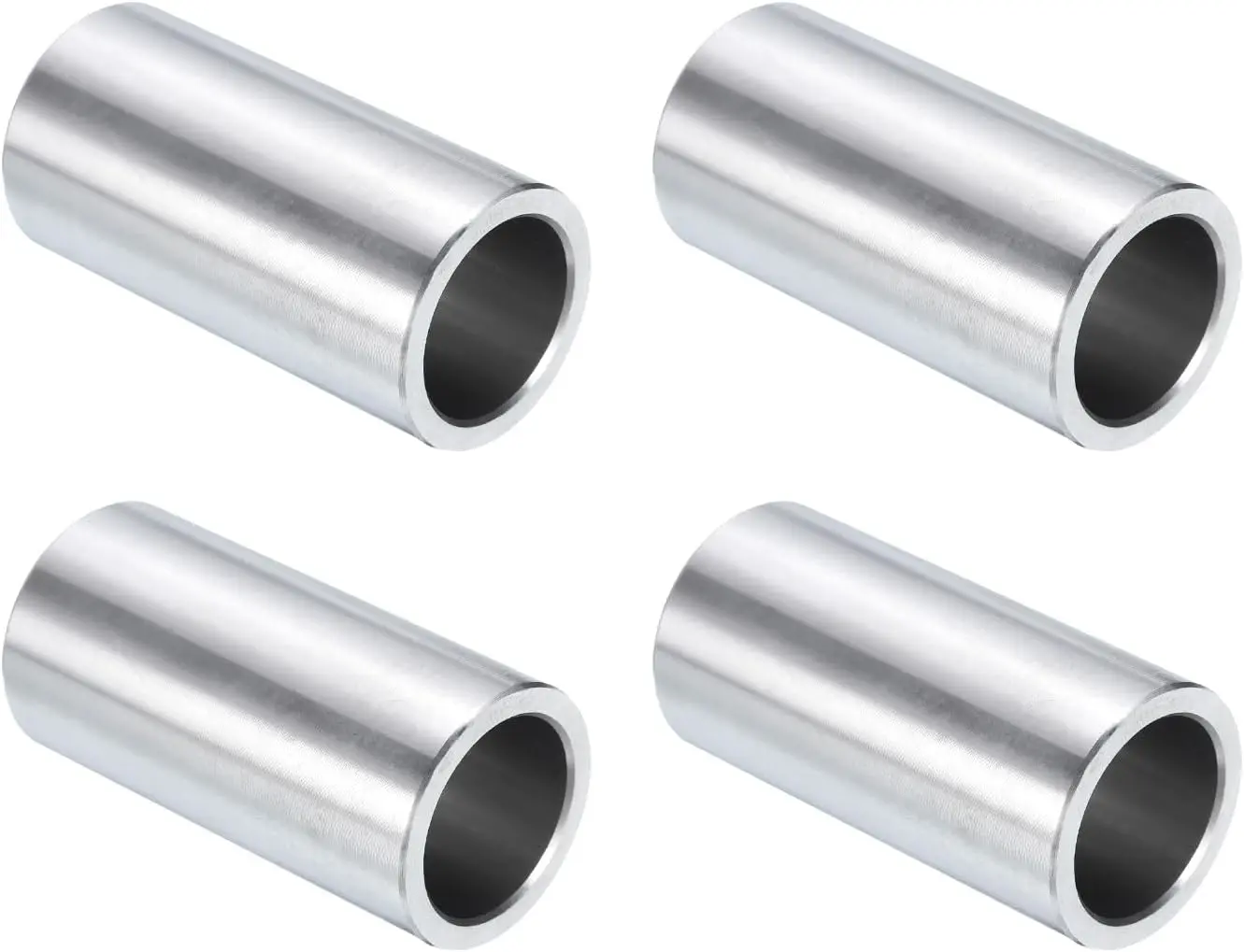 4-Count 304 Stainless Steel Screw Standoff Bushing, Construction Spacer with 3/4 in Bore, 1 in Outside Diameter, 2 in Length, Plain Finish Round Metal for 3/4 Screws and Rods