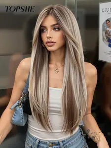 26 Inch Long Straight Wigs for Women, Gorgeous Fluffy Wigs without Bangs, Synthetic Lace Front Wigs for Party, Daily Use, Glueless Hd Wigs