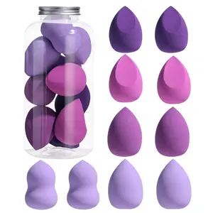 Makeup Sponges 10 Pcs blender sponge for Liquid, Cream, and Powder, Multi-colored Makeup Sponges Purple