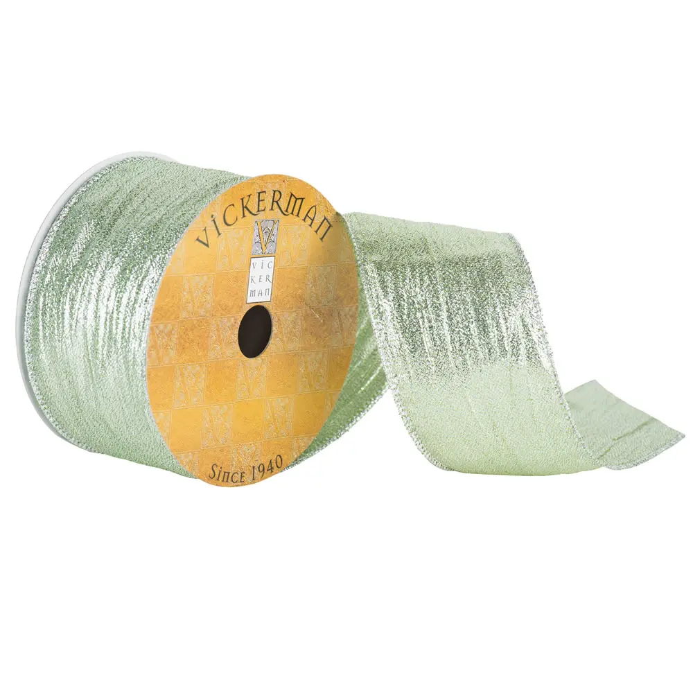 2.5 in. x 10 Yard Mint Green Metallic Wired Ribbon, Gift Wrapping Supplies, Decorative Ribbon Gifts & Wrapping, Ribbons Gifts & Wrapping