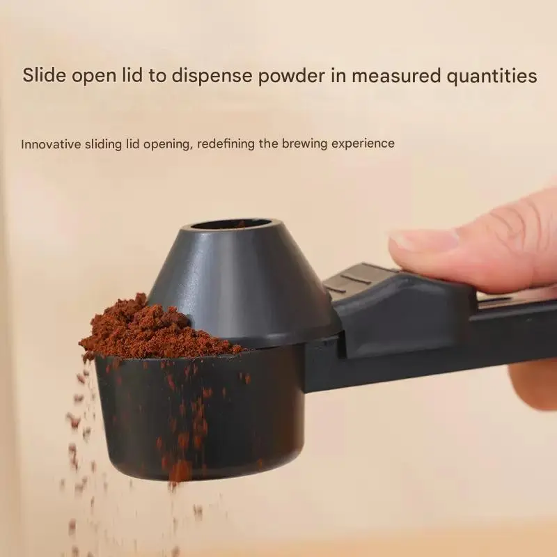 Reusable Anti-Spill Coffee Powder Funnel, 2-In-1 Coffee Dosing Funnel with Measuring Spoon, Portable, Hand-Washable, Coffee Spoon, Solve The Problem of Coffee Powder Transfer And The Waste Caused by Powder Spillage During Weighing
