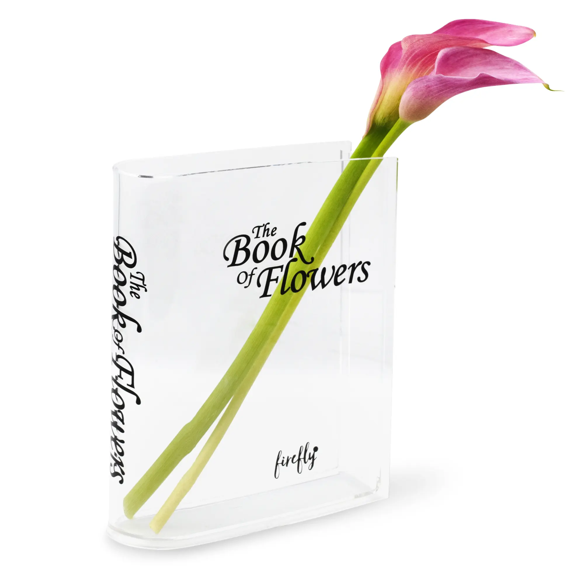 Clear Acrylic Book Vase for Flowers - The Book of Flowers by Firefly - Book Shaped Flower Vase
