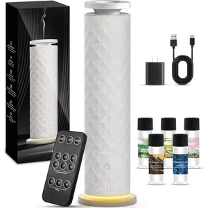 Hotel Scent Diffuser Starter Kit - 1000 Square Feet,7 Ambient Light Settings, Includes 5 Essential Oils for Hotel Aromatherapy, White