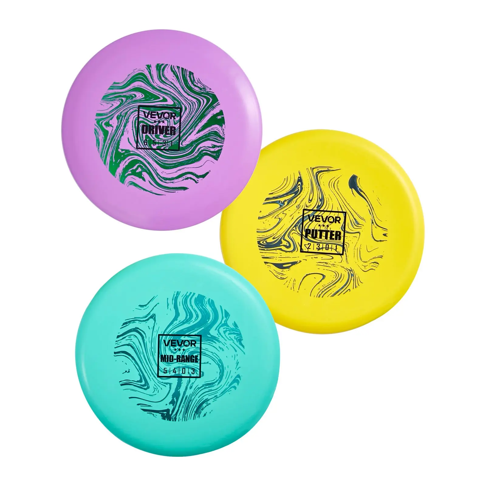 VEVOR Disc Golf Set, 3 Pack Disc Golf Starter Set, Beginners Flying Discs for Full-Body Strength Training, with Putter, Mid-Range, Driver, PDGA Approved, for Outdoor Backyard, Lawn, Beach, and ParkSummervibes