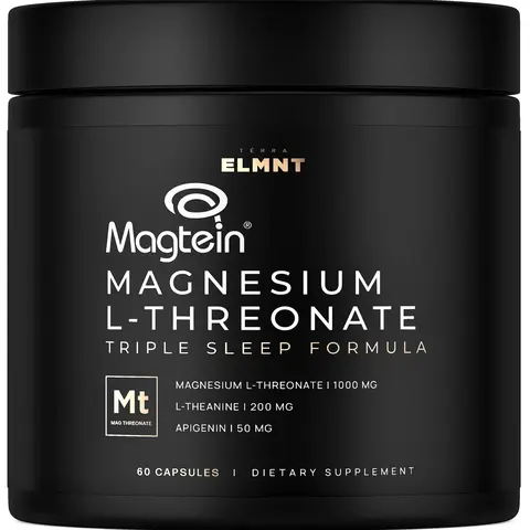 Magnesium L-Threonate Sleep Support | Magtein Magnesium + L-Theanine & Apigenin | Calm & Rest Support | TERRA ELMNT