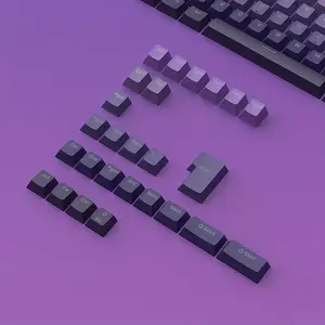 [Luminous Keycaps] 134 Mechanical Keycaps |   2-color PBT Injection, 0EM Height, Purple-Black Gradient, Positive Engraving, Luminous, Boxed Complete Set, Suitable for Mechanical Keyboards, Compatible with 108/96/87/84/68/64/61 Keys