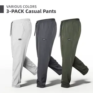 3-pack men’s Baggy Wide Leg quick-dry casual athletic Sweatpants, breathable and lightweight, drawstring elastic waistband, suitable for running, fitness, everyday commuting, and casual wear. fathersdaygift