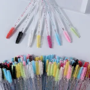 100pcs Multi-color Adhesive Eyelashes Professional Makeup Brush - Soft and Reusable Brush Head - Eyelash Curler - Eyebrow Brush - Multi-functional Eye Brush Tool