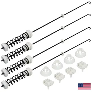 4PCS W10780048 Washer Suspension Rods, Replacement Shock Absorber Rod with Ball Cups, Direct Replace PS11723157 LP22874 for Whirlpool Kenmore Amana Roper Sears
