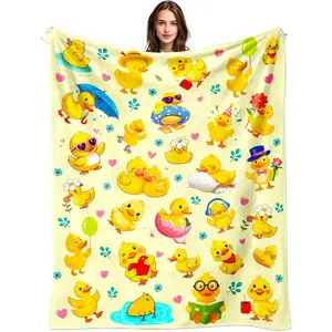 Duck Blanket Gifts for Duck Lover Soft Flannel Ducks Throw Blanket Gifts for Women Ducks Themed for Kids Adults 80"x60"