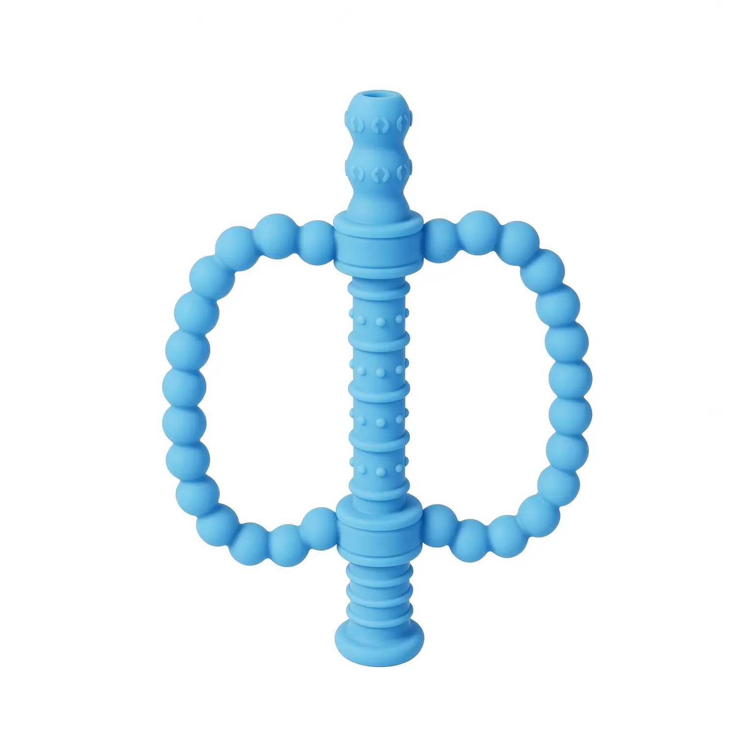 Silicone Teething Ring Toy, Multi Texture Beaded Teether, BPA Free Boilable Handheld Gum Massager, Soft Chew Toy to Relieve Teething Pain, Helps Discourage Finger Sucking