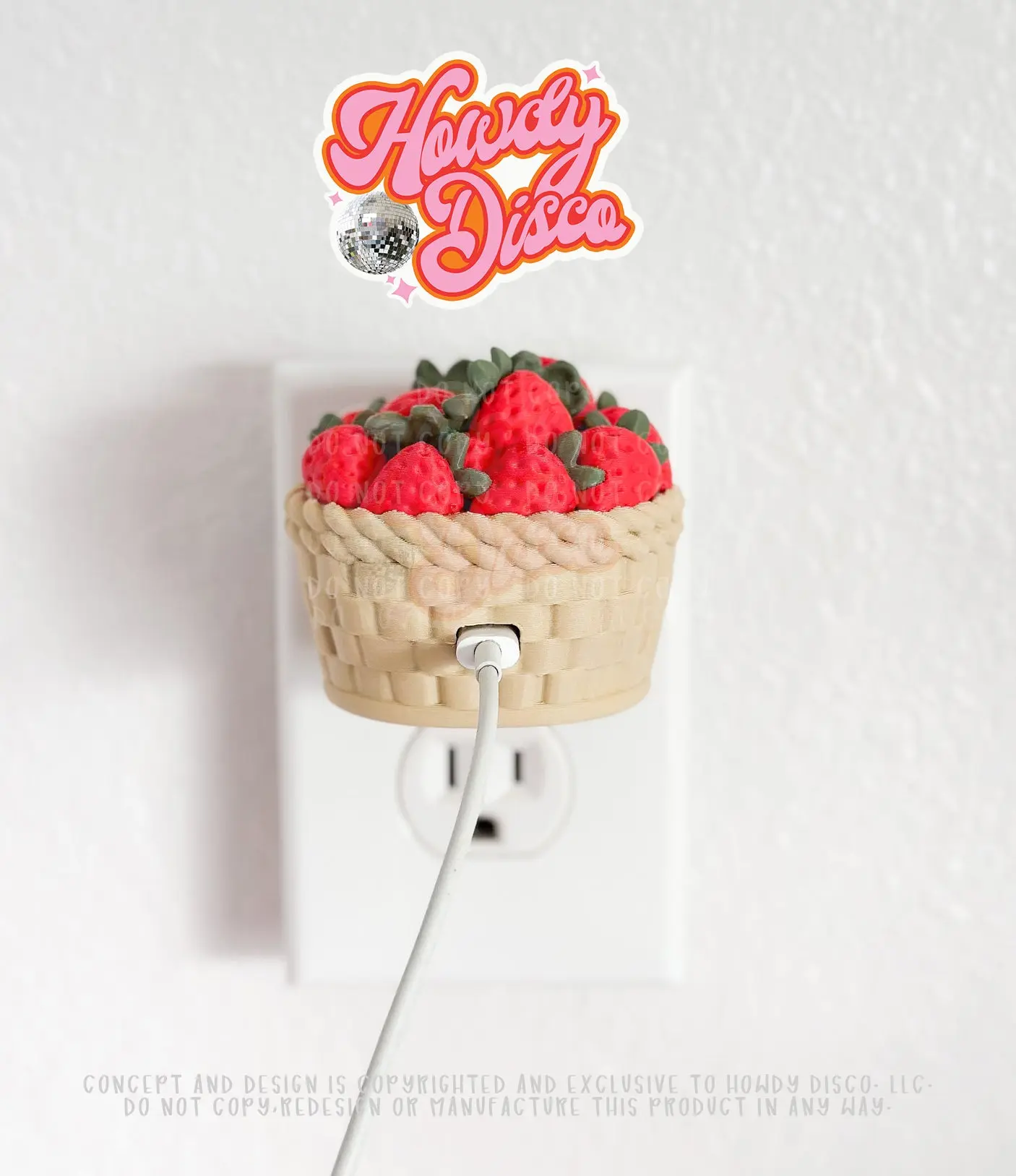 Strawberry Basket Charger Cover (Fits Apple Brand Charger)