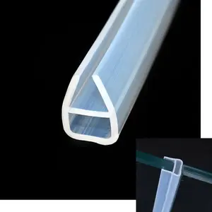Shower Door Seal Strip 78.7" Soft Frameless Glass Shower Door Sweep Side Seal to Stop Shower Leaks U Type Fit 8mm 5/16” Glass Door