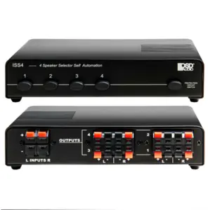 4x Pair High Power Speaker Selector with Impedance Protection and Easy Input/Output Connectors ISS4