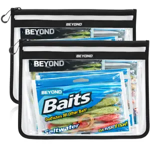 Beyond Fishing DryVault Tackle Storage Bag – Soft Plastic Bait Storage, Fishing Tackle See Through Bag, Water-Resistant Bait Bag, Durable & Transparent Soft Bait Organizer for Easy Gear Access