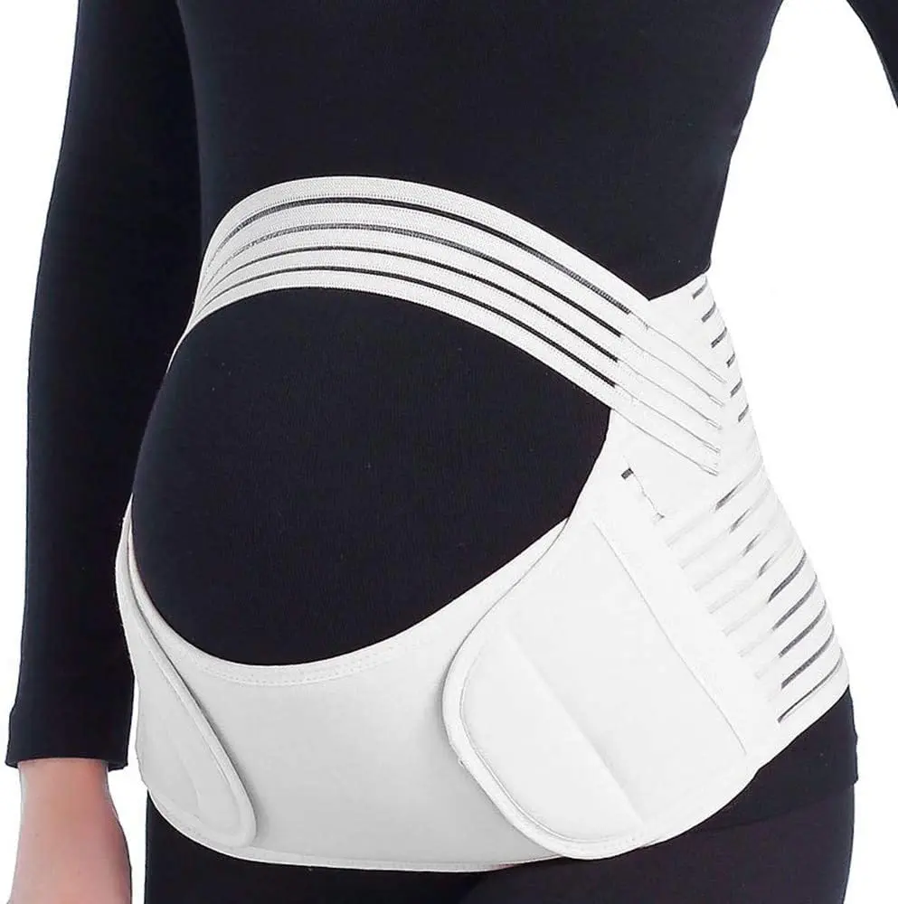 Maternity Belly Bands for Pregnant Women – Adjustable Belly Band for Pelvic & Back Pain – Ideal Pregnancy Belt for All Stages of Gestation – Pregnancy Must Haves for To Be Moms (White, XXL)