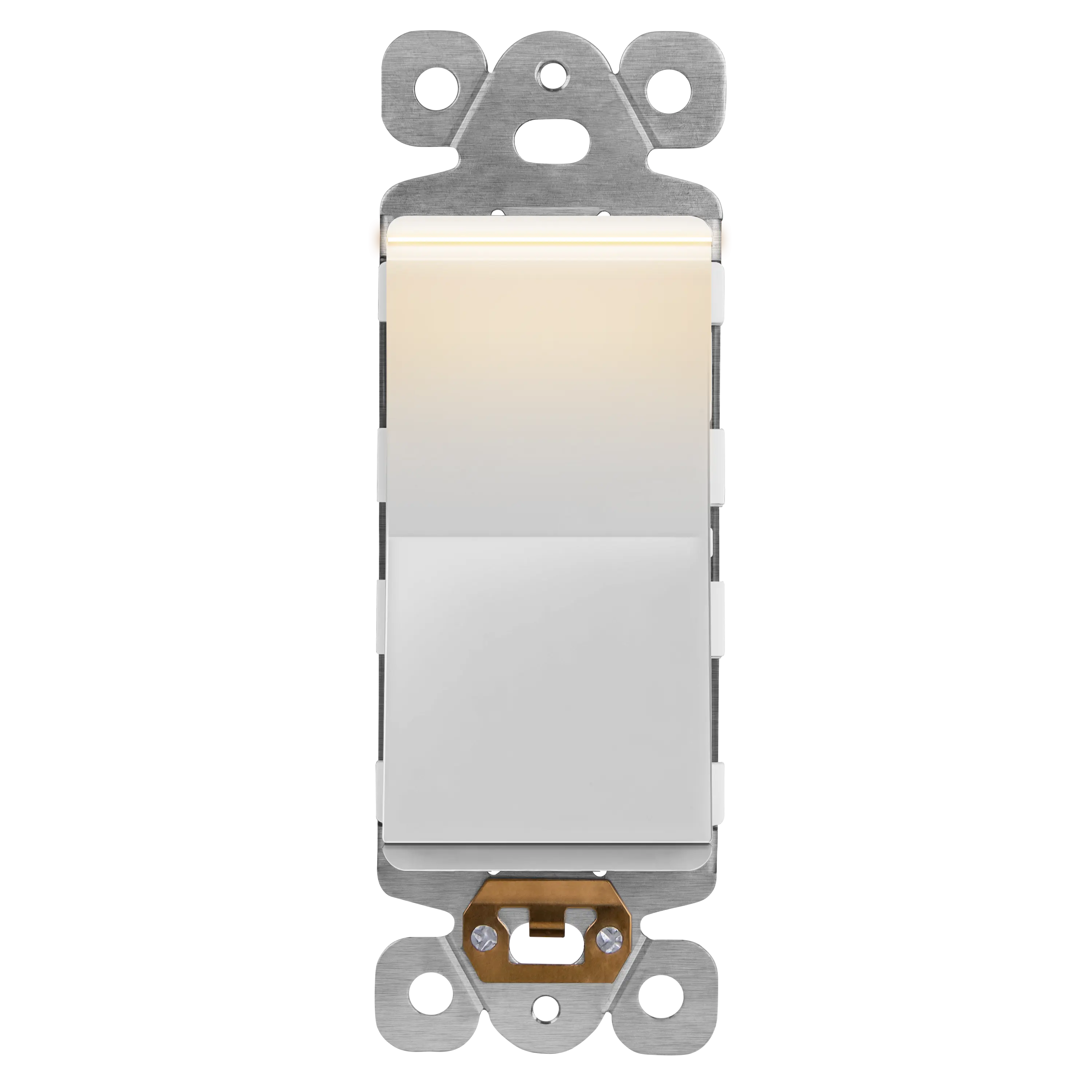 LIDER 15A Decorator Rocker Light Switch with Lighted Paddle, Illuminated LED Light Paddle Switch, Single-Pole, 3-Wire