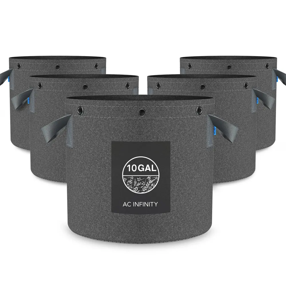 Heavy Duty Reusable Fabric Pots,  10 Gallon, 5-Pack