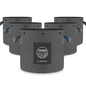 Heavy Duty Reusable Fabric Pots,  10 Gallon, 5-Pack