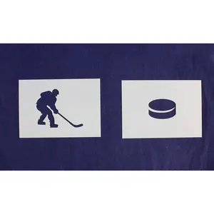 Hockey Stencils 2 Piece Set 5 x 7 Inches