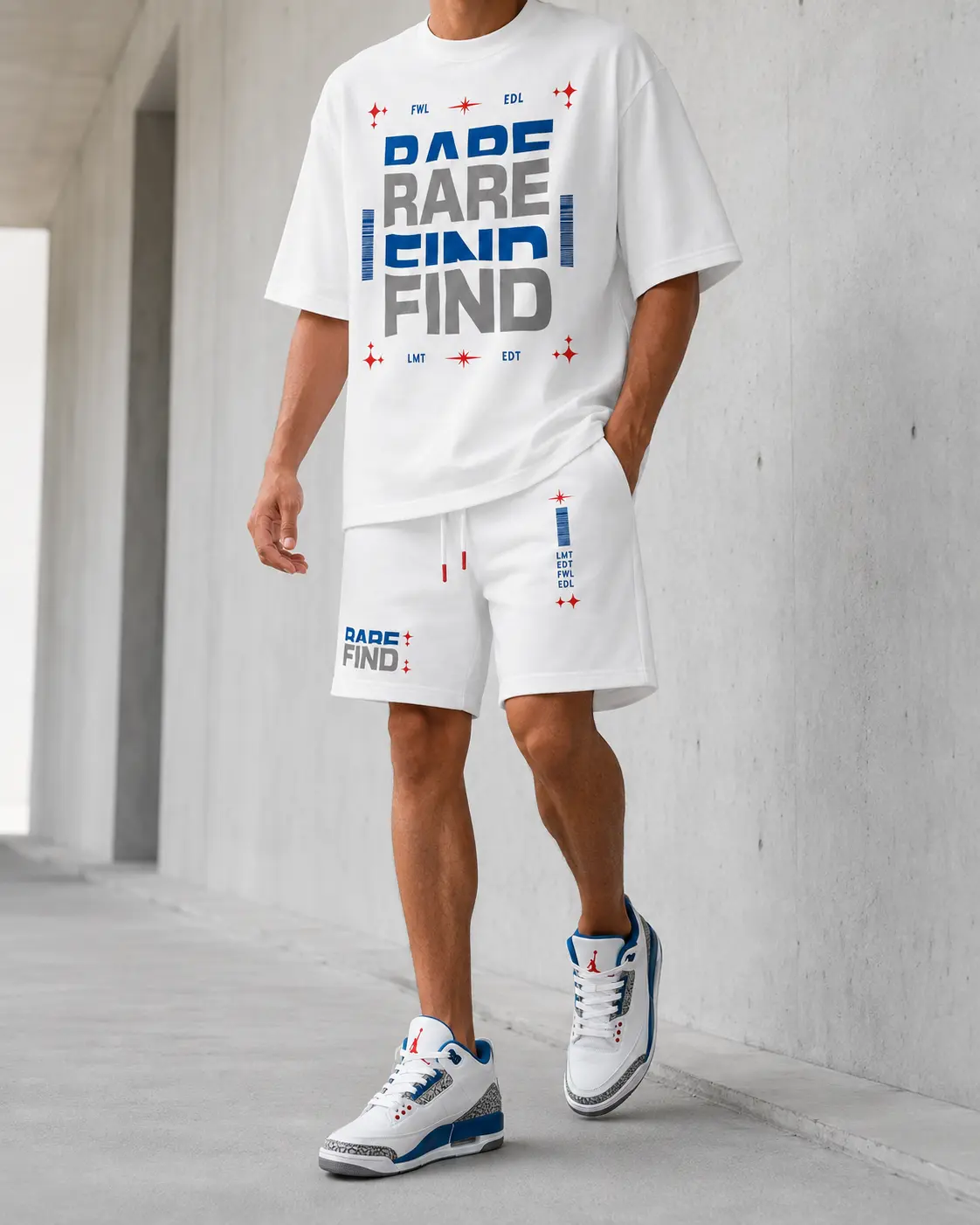 Rare Find – Jd 3 “True Blue” Matching Short Set
