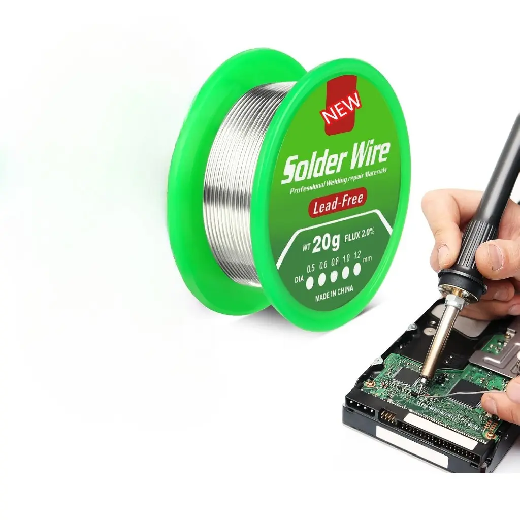 20g Lead-Free Solder Wire, Sn99.3-Cu0.7, 0.6/0.8/1.0mm Diameter, 2.0% Flux, Ideal for Electronics Repair, Home Wiring, Auto Parts