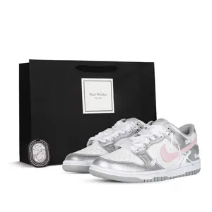 Nike Dunk Low Ballet-Inspired Sneakers for Couples with Ribbon Accents, Elegant and Versatile for Outdoor and Street Style, Slip-Resistant and Durable Trending Shoes, House White Official Shoes to Get / Maison Mihara