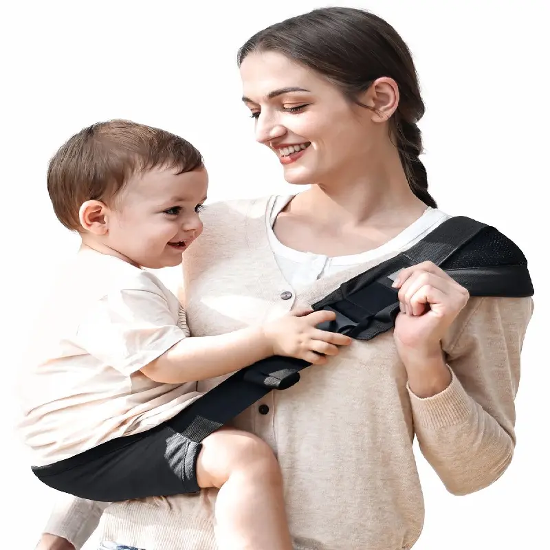 Baby carrier, KIDIRA toddler sling with adjustable padded shoulder strap, compact non-slip hip seat carrier for newborns to toddlers (8–44 lbs).