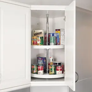 Rev-A-Shelf 20 Inch Lazy Susan Full Circle Polymer 2-Shelf, White, 6012-20-11-52