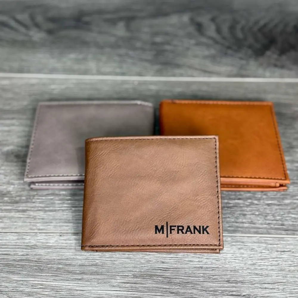 Men's Personalized Leatherette Wallet - Business & Casual Style, Synthetic, Letter Design, ##1 - Letter - Name, Flip ID Display, RFID Blocker, Daily Use