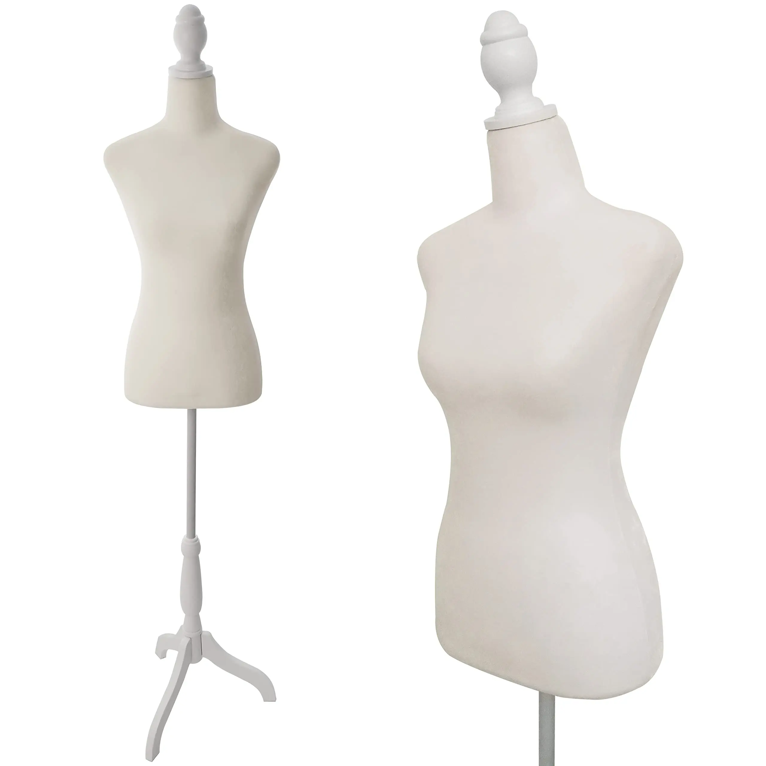 Home Studio Portable Female Dress Form Mannequin Torso with Adjustable Tripod Stand, Photo Ready Mini Velvet Mannequin Torso Dummy, Detachable Display Stand for Online Clothing Seller Dresses Tops Jewelry Shooting Cardboard Decor Decor
