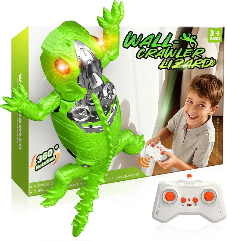 Wall Crawler Gecko Toys Rechargeable Remote Control Lizard Dual Mode ...