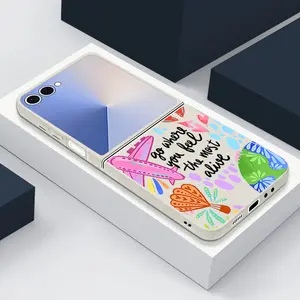 Textured leather pattern shell is suitable for Samsung Zflip7 cartoon aircraft pattern zflip6 personalized graffiti magnetic protective mobile phone case Cover, Smartphone Protection Accessories
