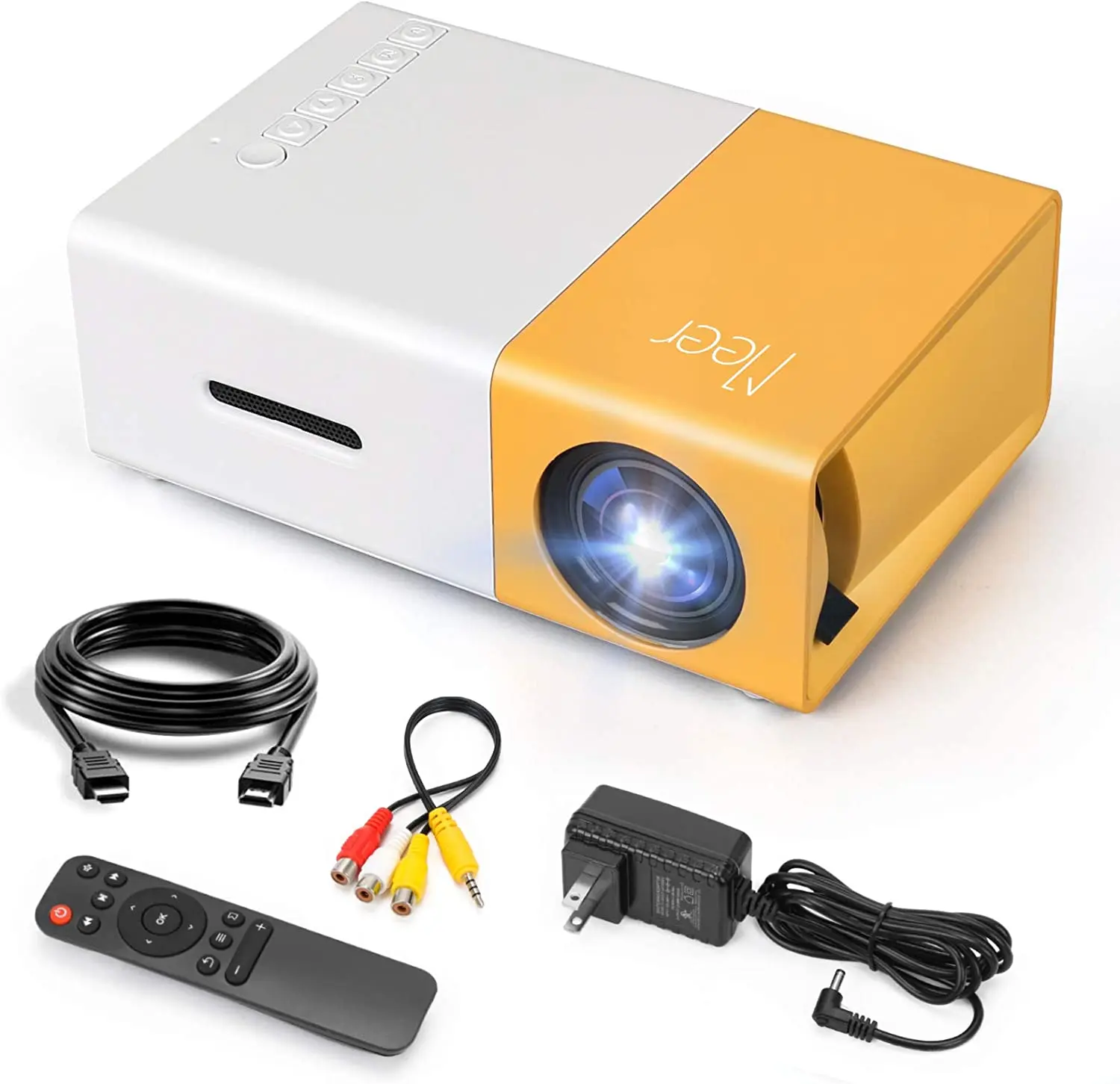 Mini Projector, Meer Portable Pico Full Color LED LCD Video Projector for Children Present, Video TV Movie, Party Game, Outdoor Entertainment with HDMI USB AV Interfaces and Remote Control