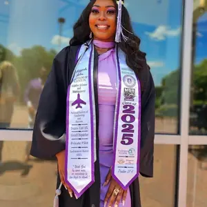 Personalized Graduation Stole Class of 2026 | Custom Satin Trim Name, School Quote