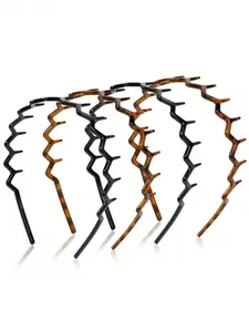Zig Zag Headbands For Women Teen Girls Men, Plastic Hair Bands With Teeth Thin Zigzag Head Bands For Women's Hair, Non Slip Black Comb Hairbands Hair Accessories, 1/4 Packs Hair Hoop ,Home,Skincare Headband