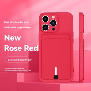mobile phone case card slot  for iphone 17 16 15 14 13 12  pro max mini plus silicone  soft tpu Credit card  bag cover case