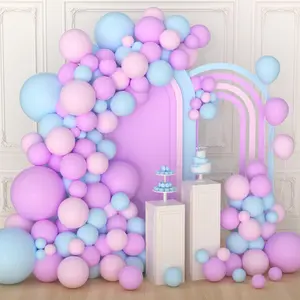 Pastel  Purple Blue Balloon Garland Arch Kit - Pastel Blue and  Balloons Macaron Balloons for Birthday  Shower  Baptism Wedding Party Decorations