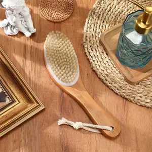 Totolet Dry Body Brush - Vegan, Cruelty Free, 100% Natural Sisal, Soft and Firm for Body Exfoliation & Lymphatic System Health, Lotus Wood - Bath Personal Wooden