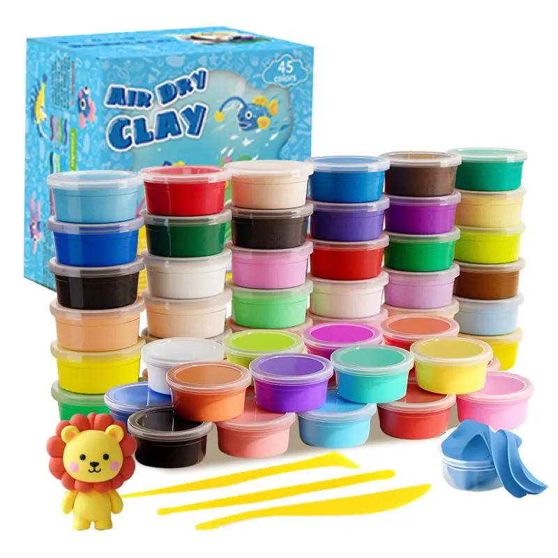 36-Color Ultra Light Magic Modeling Clay Set with 36-Piece Tools - Art Crafting Kit, Handcraft Art Kit for Kids DIY Creative Activities, Home & School Party Bag Gifts Supplies