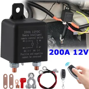 Remote Battery Disconnect Switch Kit DC 12V 200A for Cars Auto RV Truck Anti-Theft Prevent Battery Drain Battery Switch Isolator